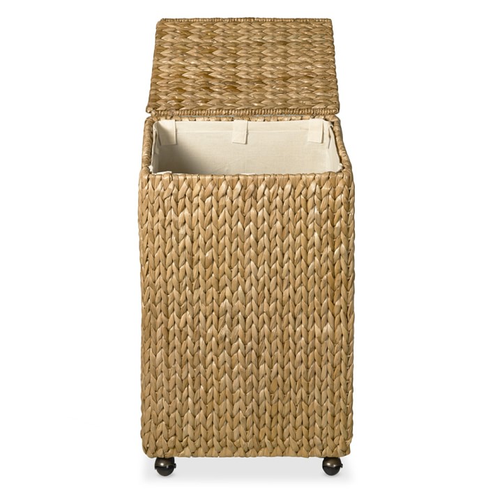 Nantucket Woven Seagrass Hamper on Wheels | Williams Sonoma