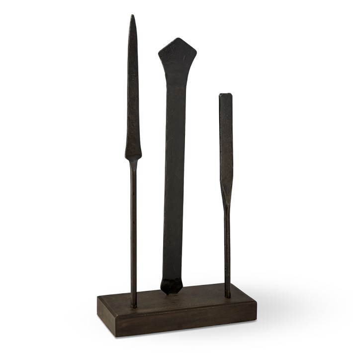 Iron Spear Object on Stand - Triple | Decorative Object | Williams Sonoma