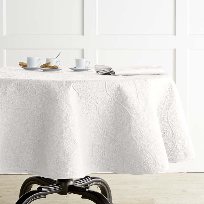 Vine Floral Boutis Round Tablecloth Williams Sonoma