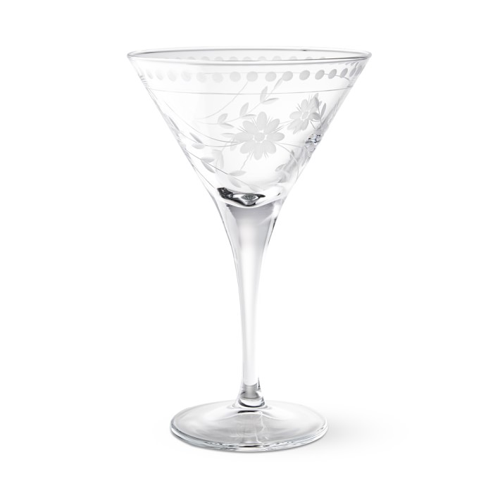 Vintage Etched Martini Glasses Williams Sonoma