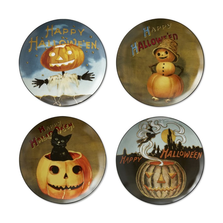 halloween ceramic salad plates