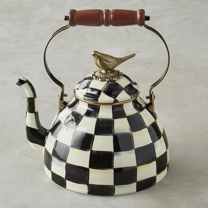 black and white check kettle