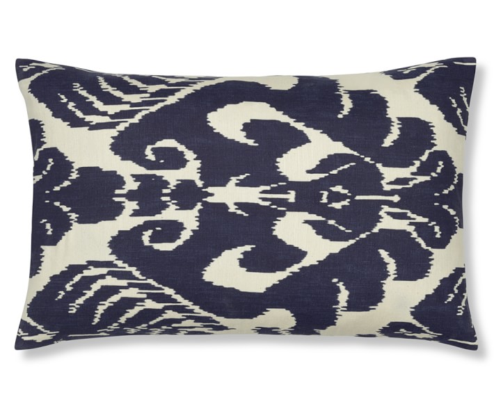 Silk Ikat Medallion Lumbar Patterned Throw Pillow | Williams Sonoma