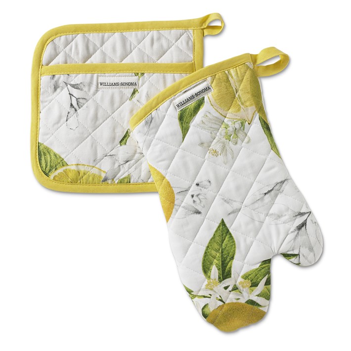 yellow oven mitt set