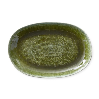 Cyprus Reactive Glaze Serving Platter, Green