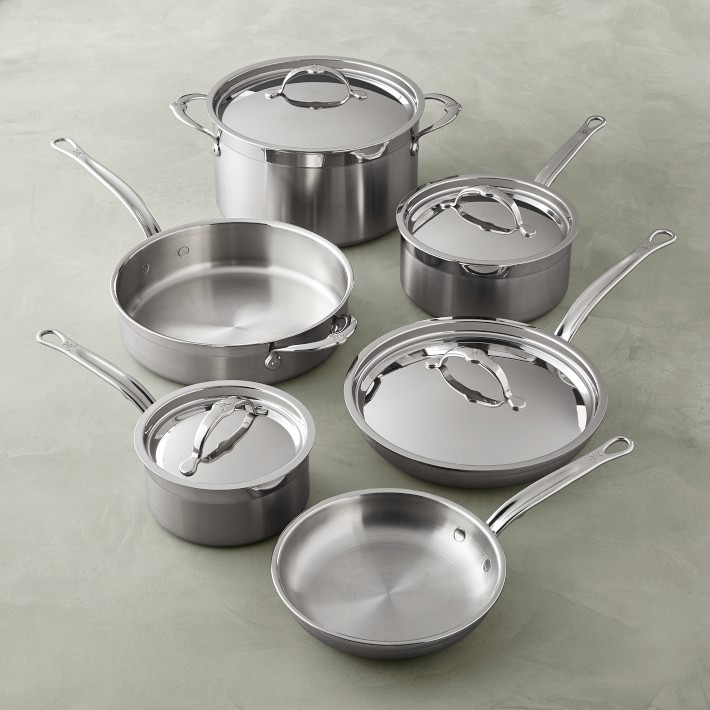 Hestan ProBond Professional Clad Stainless-Steel 10-Piece Cookware Set ...