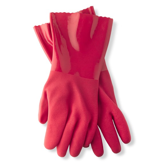 red kitchen gloves