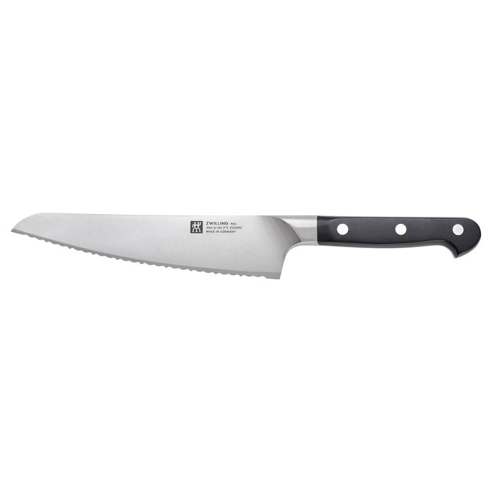 shun 8 inch steel chef's knife with scallops