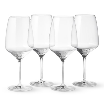 angled red wine glasses