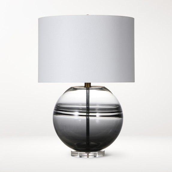 black and grey table lamp