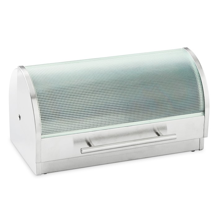 Stainless Steel and Glass Bread Box Williams Sonoma