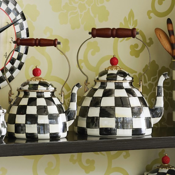 black and white checkered kettle