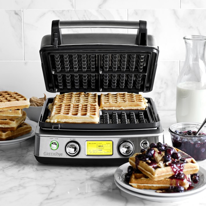 GreenPan Premiere Square Waffle Maker, 4Square & 2 Square Williams
