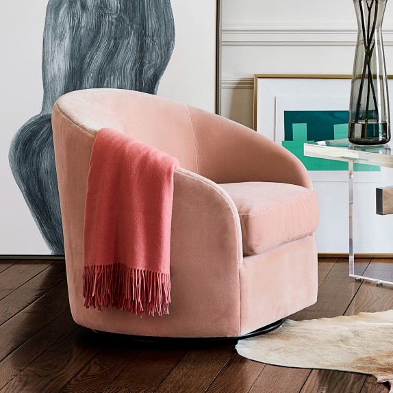 velour swivel chair