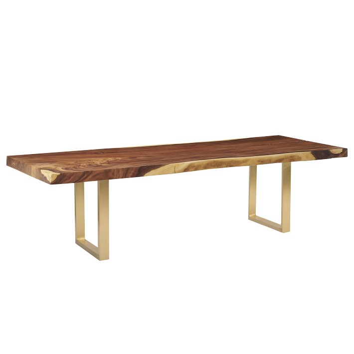 live edge dining table with gold legs