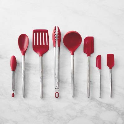 Williams Sonoma Stainless-Steel Silicone Utensils, Set of 8, Red