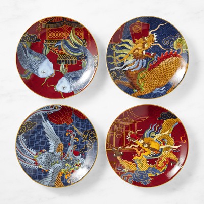 Lunar Appetizer Plates, Set of 4, Mixed