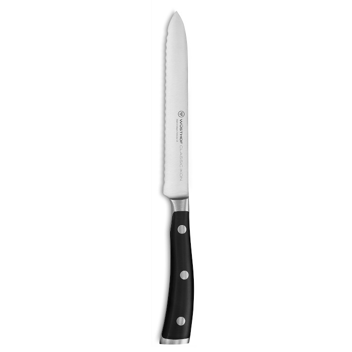 Wüsthof Classic Ikon Serrated Utility Knife, 5"