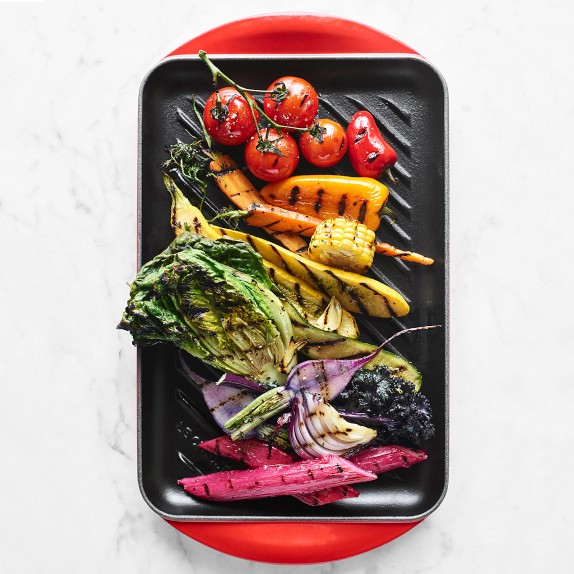 le creuset enameled cast iron panini press