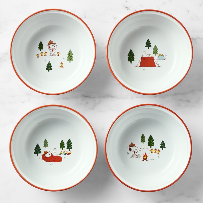 PEANUTS™ Camp Cereal Bowls, Set of 4 Williams Sonoma