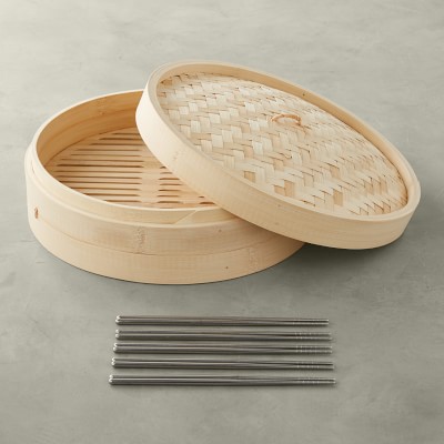 Bamboo Steamer & Chopsticks Set
