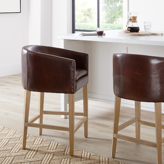 sayer swivel leather stool