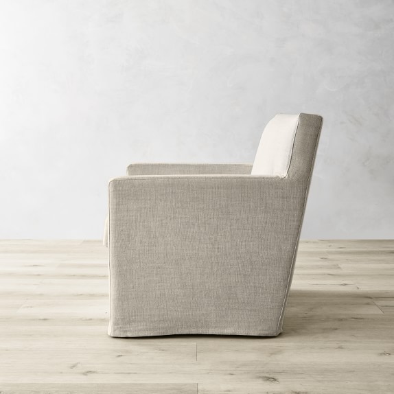 linen slipcover swivel chair