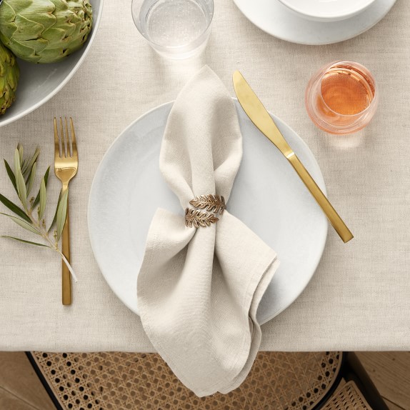 Antique Brass Leaf Napkin Rings Williams Sonoma
