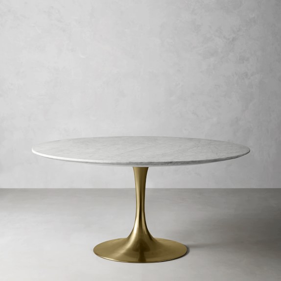 white and gold tulip table