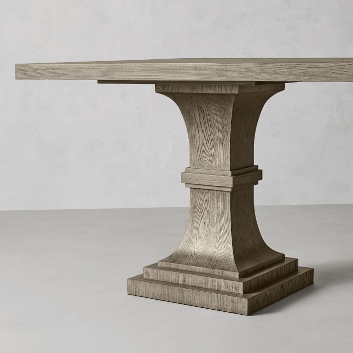 rectangle dining table with pedestal base