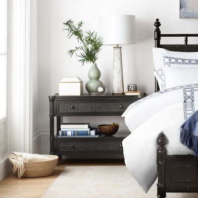 two black nightstands