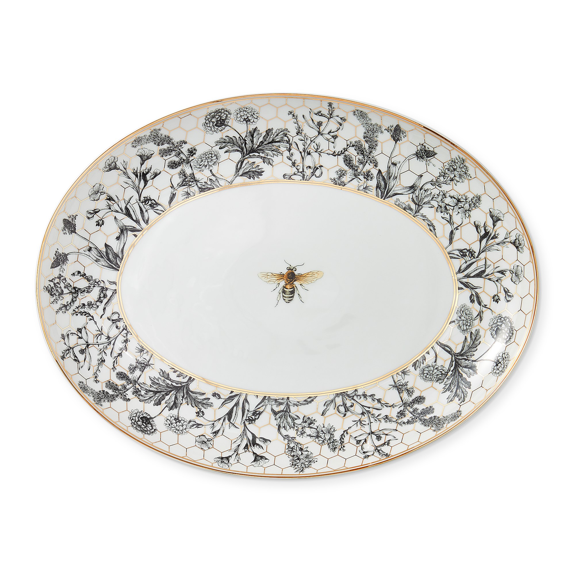 

Honeycomb Oval Platter, Bee