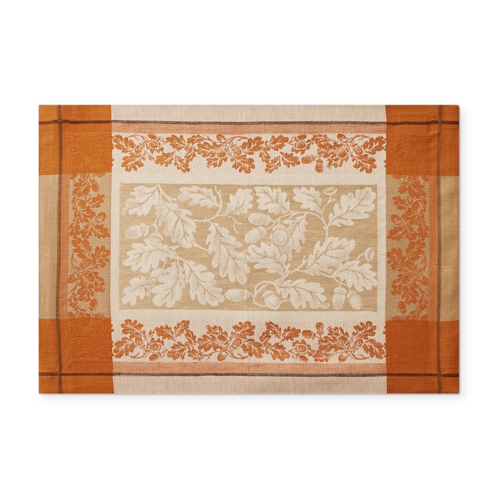 Acorn Harvest Jacquard Placemats | Williams Sonoma