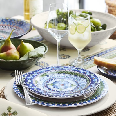 Sicily Ceramic Dinner Plates, Green | Williams Sonoma