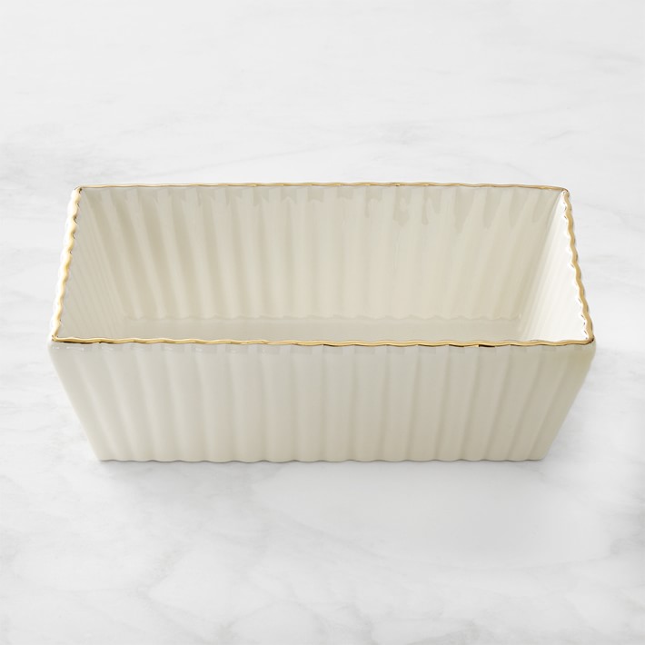 Williams Sonoma Fluted GoldRimmed Loaf Pan Williams Sonoma