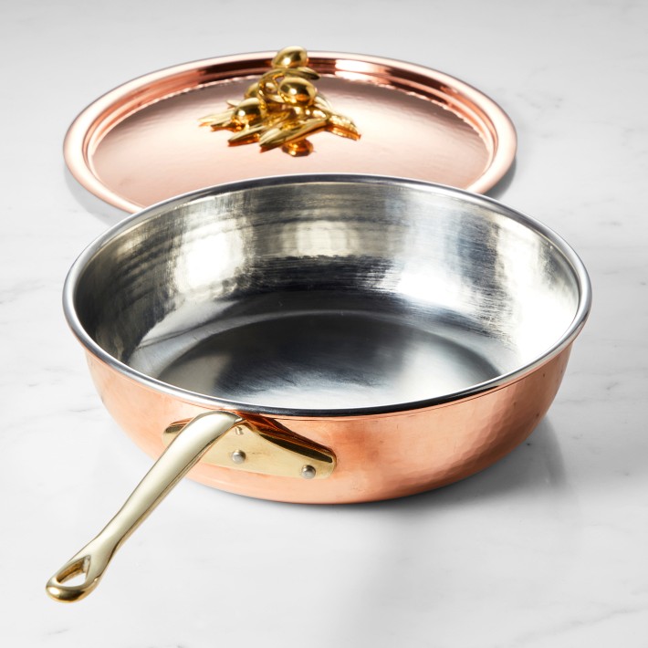 Ruffoni Historia Hammered Copper Covered Sauté Pan with Olive Knob, 3