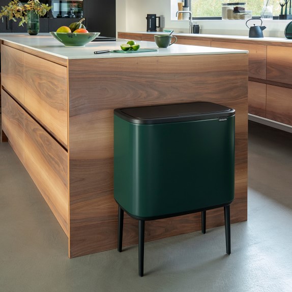 Brabantia Bo Touch Top Dual Compartment Recycling Trash Can, 3 + 6