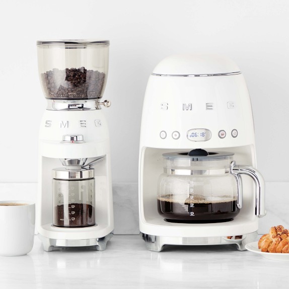 Smeg White Drip Coffee Maker + Coffee Grinder Bundle Williams Sonoma