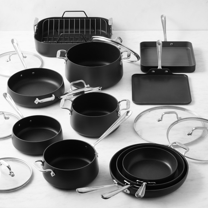 AllClad HA1 Hard Anodized 19Piece Cookware Set Williams Sonoma