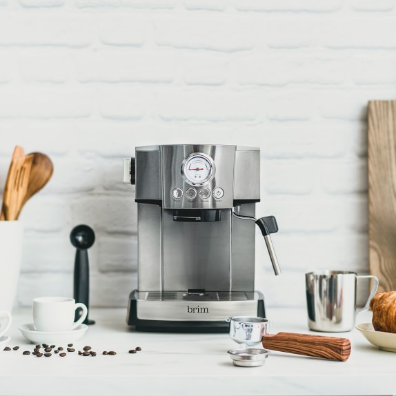 Brim 15 Bar Espresso Maker with Wood Handle Williams Sonoma