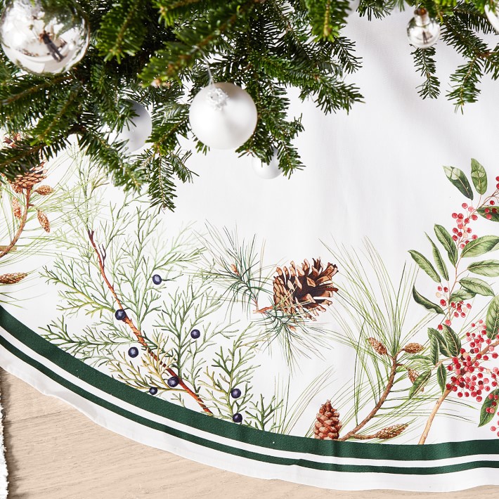Woodland Berry Christmas Tree Skirt Williams Sonoma