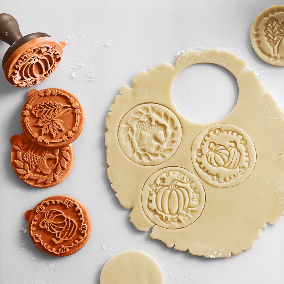 Williams Sonoma Fall Harvest Silicone Cookie Stamps, Set of 4
