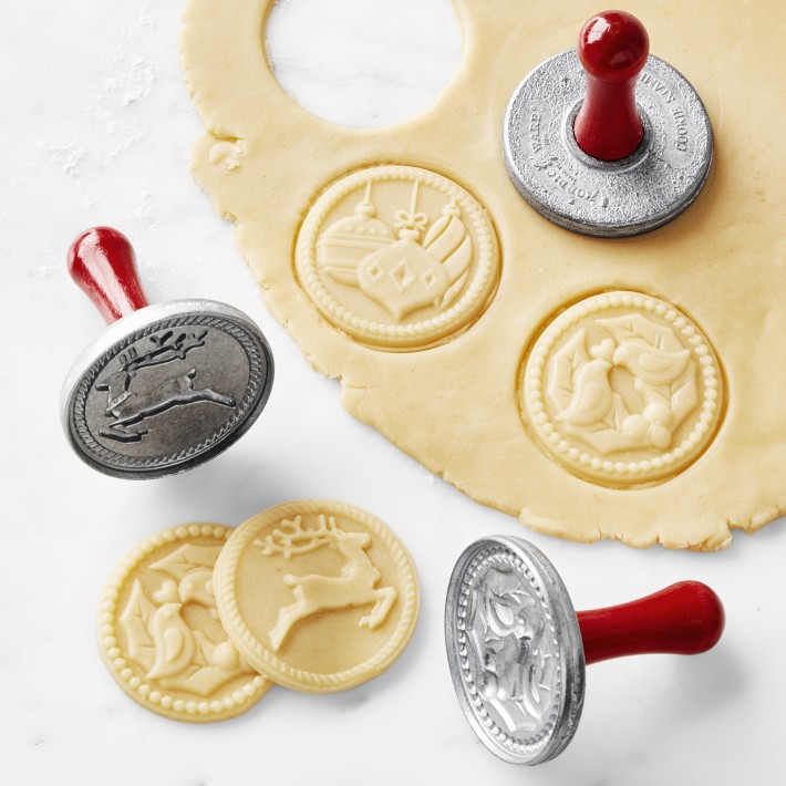 Nordic Ware Cast Aluminum Holiday Yuletide Cookie Stamps, Set of 3
