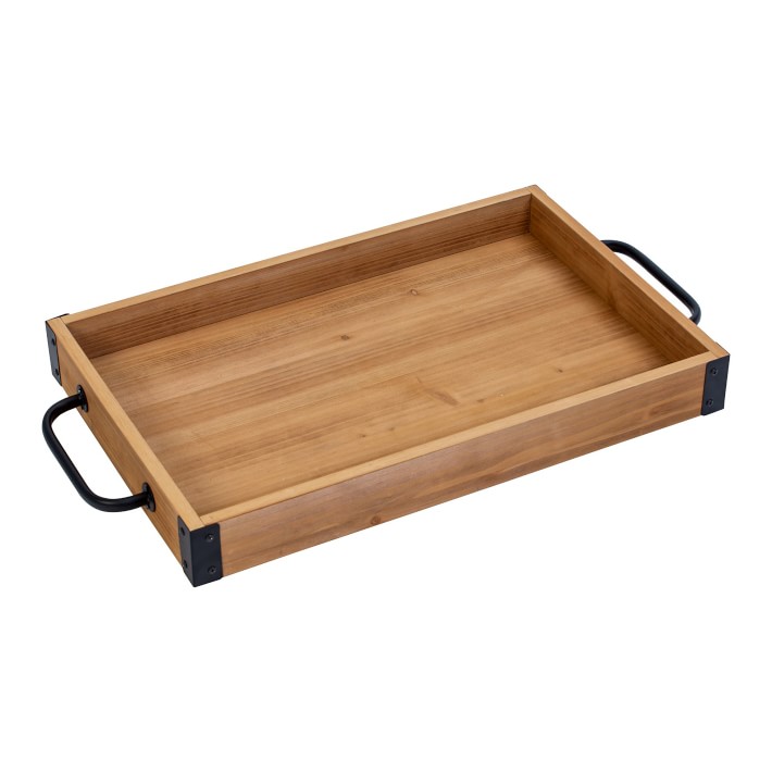 Industrial Rolling Bar Cart with Removable Serving Tray Williams Sonoma