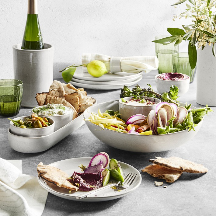 Cyprus Reactive Glaze Triple Condiment Dish Williams Sonoma