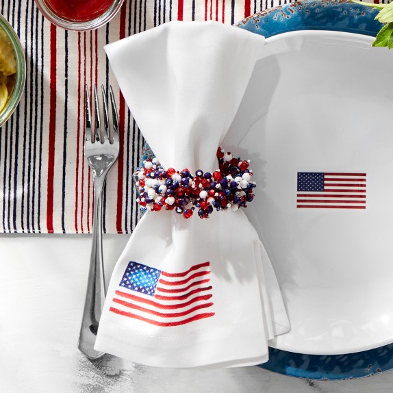 Fourth of July Napkin Rings, Set of 4 Williams Sonoma