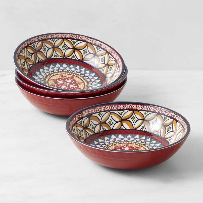 Sicily Red Melamine Bowls, Set of 4 Williams Sonoma