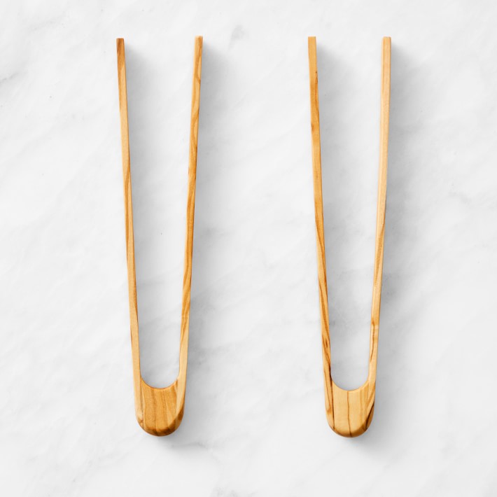 Williams Sonoma Olivewood Tongs, Set of 2