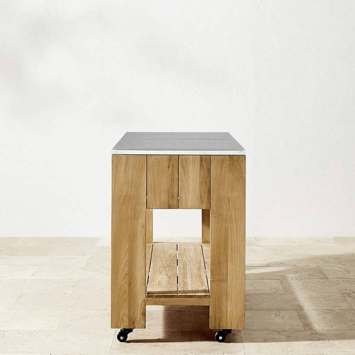 Larnaca Outdoor Teak Prep Table Williams Sonoma