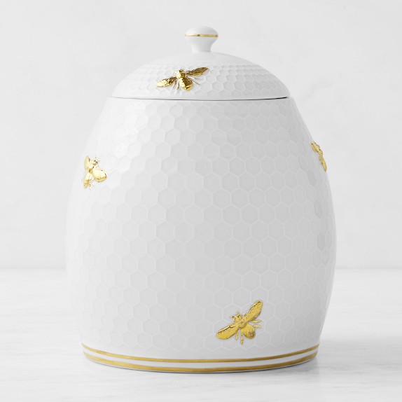 Williams Sonoma Honeycomb Figural Cookie Jar Porcelain Williams Sonoma   Img30c 